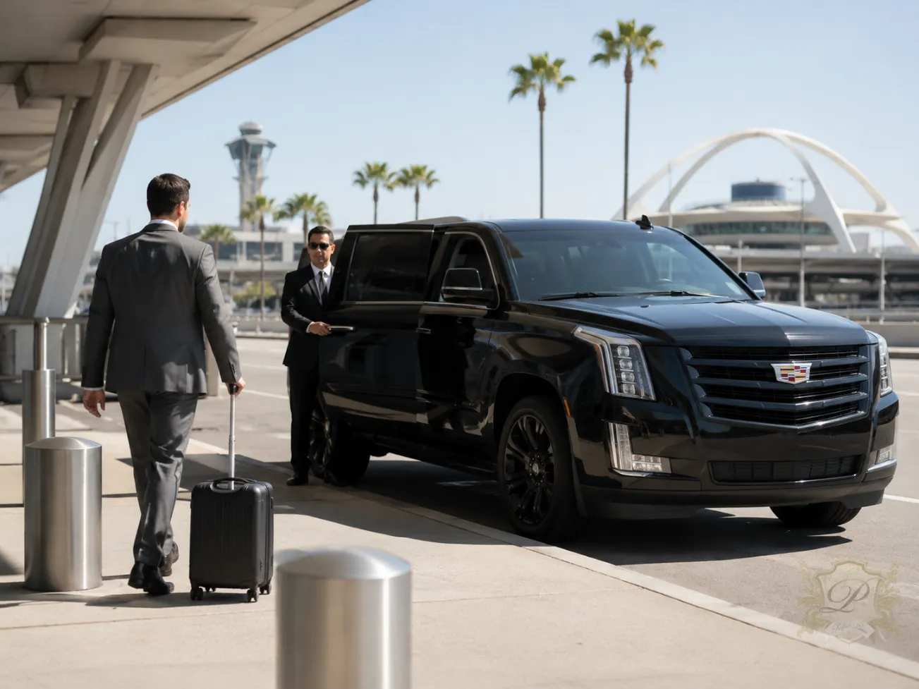 Black cadillac escalade for corporate transportation in southern california
