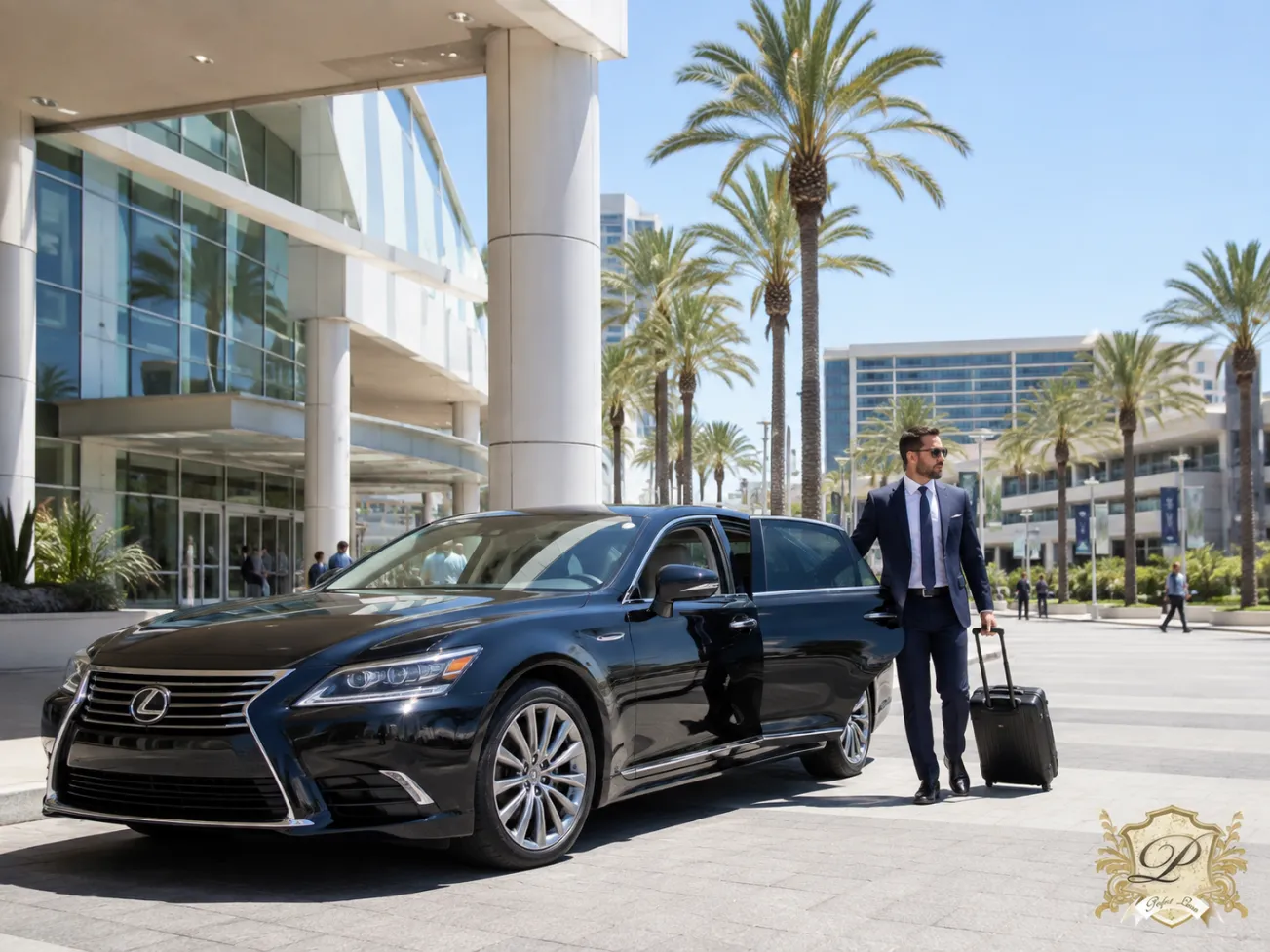 Black lexus sedan for executive conference transportation in southern california