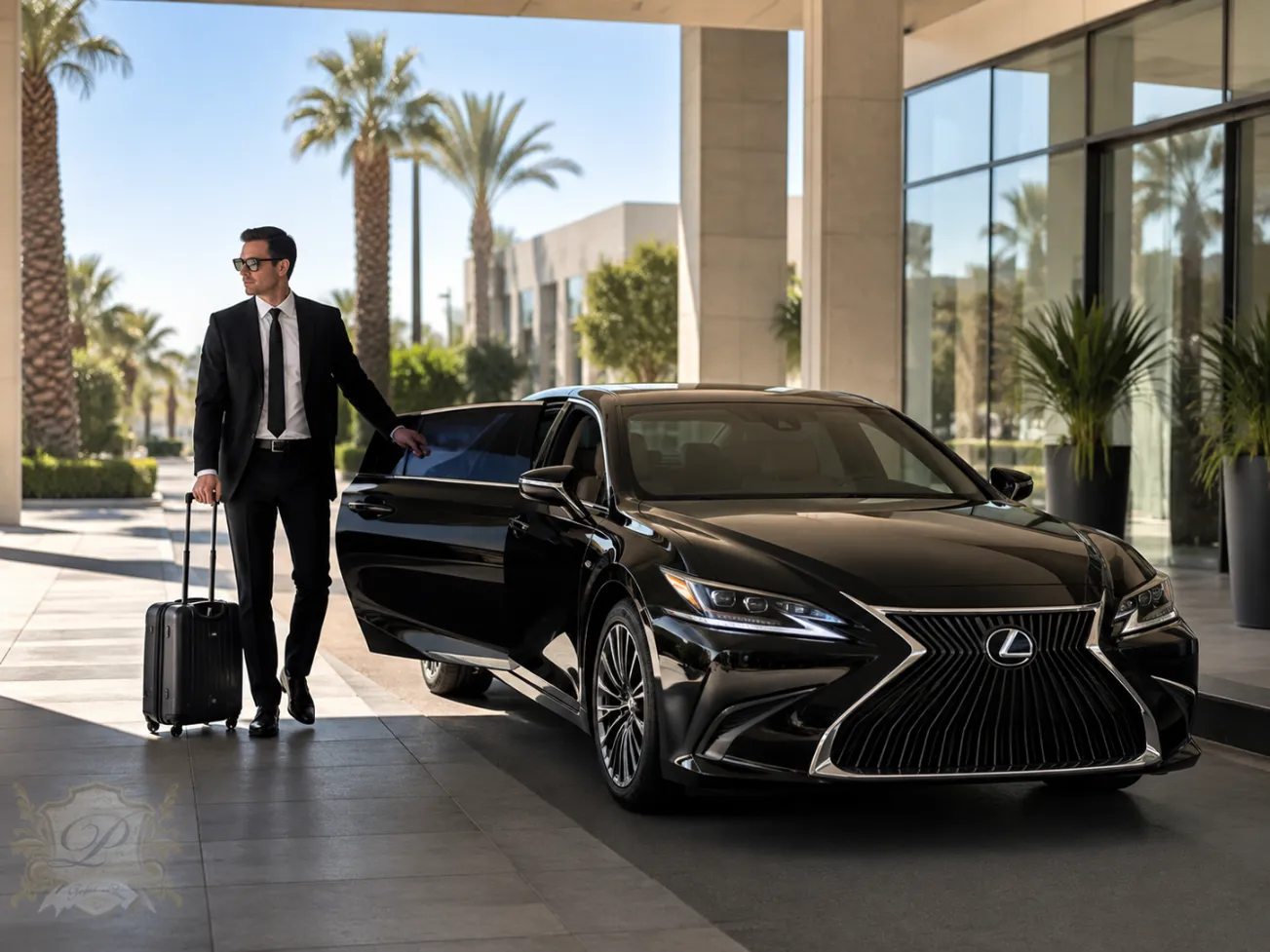 Black lexus sedan for executive travel with a corporate transportation company in southern california